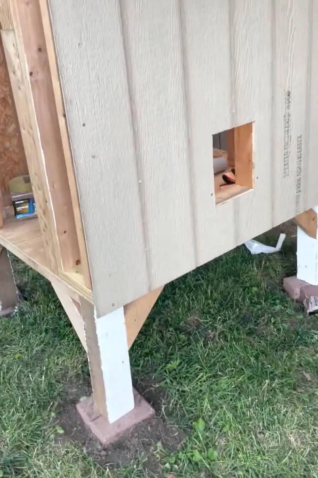 Adding a doorway from our chicken coop to the run.